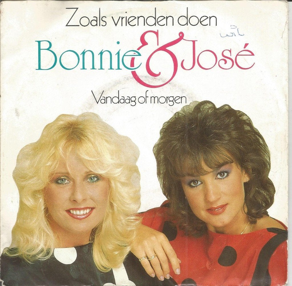 VERKOCHT Bonnie & José – Zoals Vrienden Doen (1985), Cd's en Dvd's, Vinyl | Nederlandstalig, Fotohoes, 7 inch, Ophalen of Verzenden