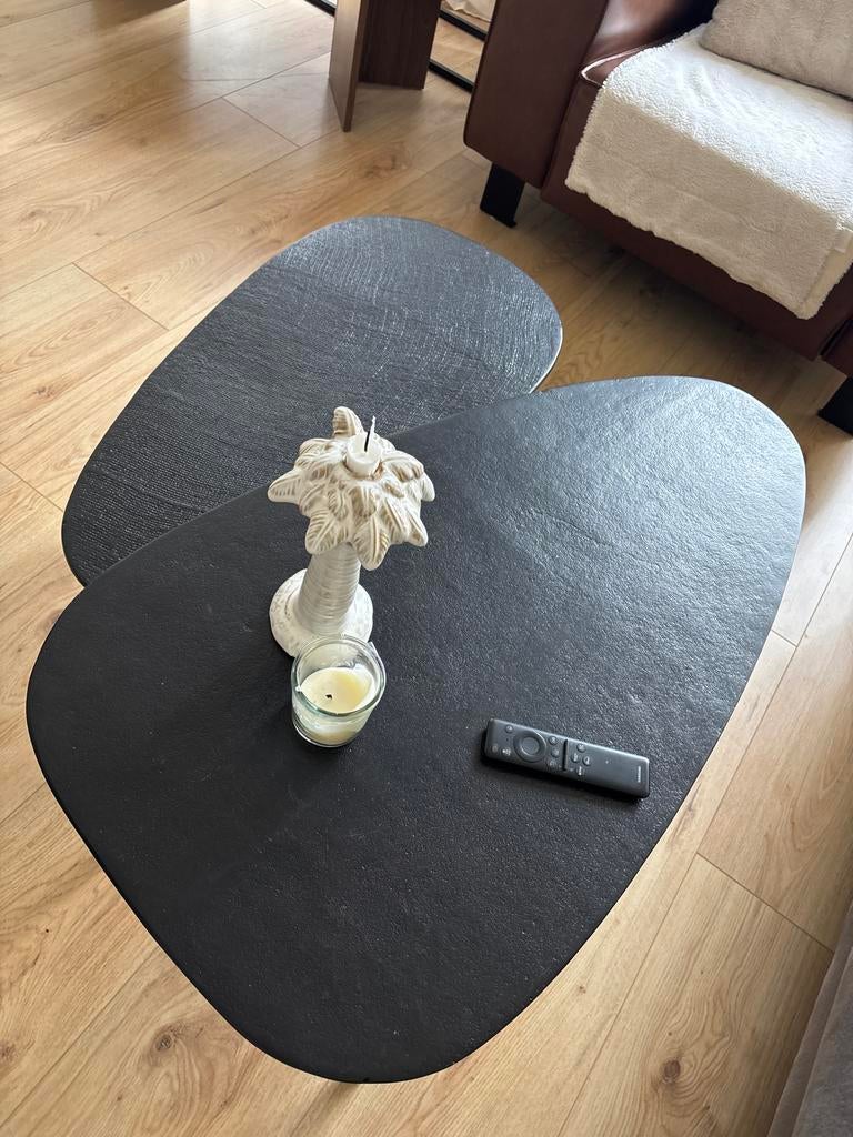 WOOOD Triangle Salontafel Set - Zwart, Huis en Inrichting, Tafels | Salontafels, Ophalen of Verzenden, Gebruikt, Overige vormen