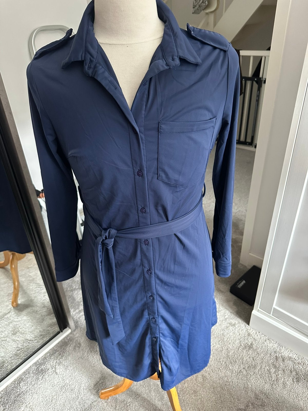 Blauwe jurk, Kleding | Dames, Maat 42/44 (L), Ophalen of Verzenden, Gedragen, Boven de knie