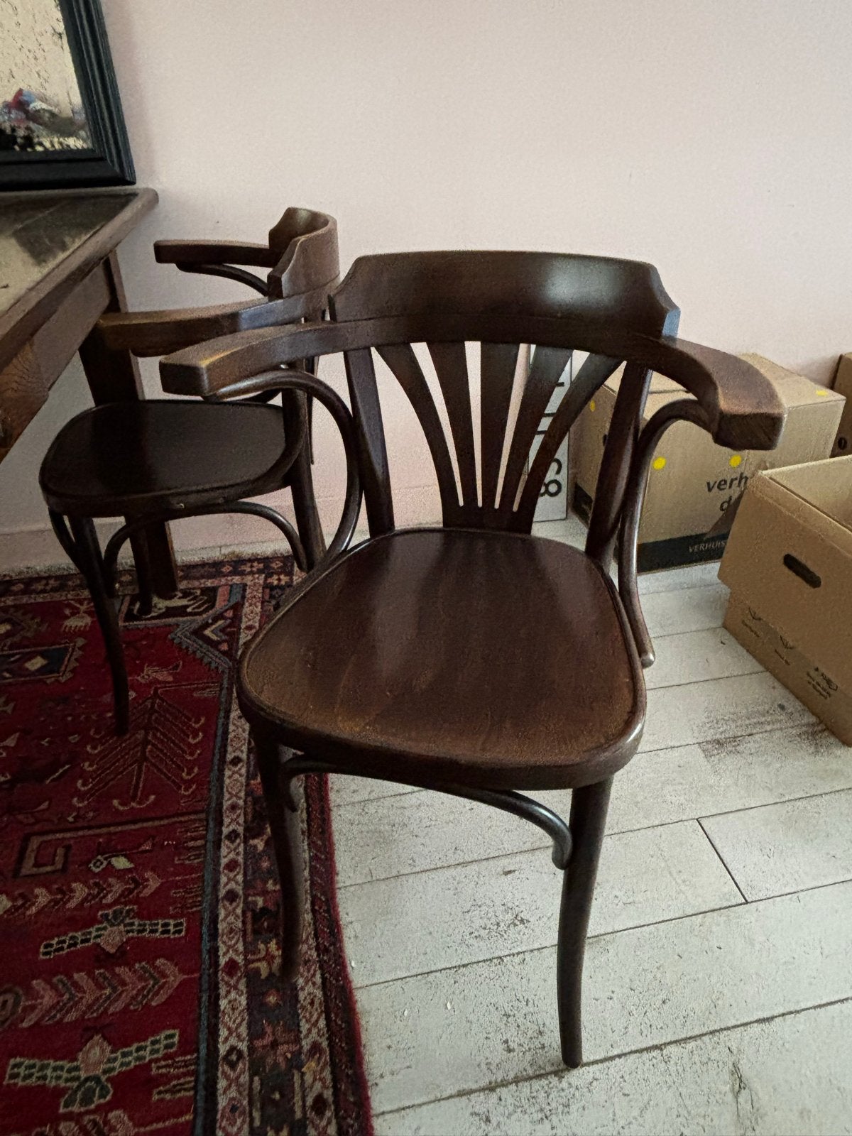 6x TON No. 24 bentwood armstoelen, Thonetstijl, bruin,m, Ophalen