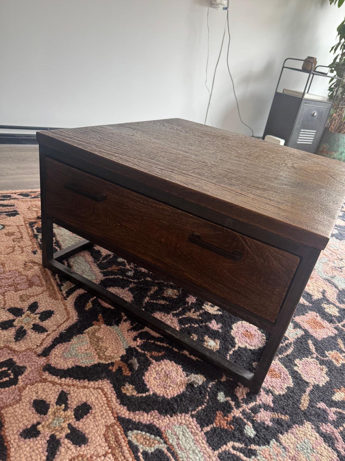 Houten sidetable/salontafel, Ophalen, Gebruikt, 100 tot 150 cm, 25 tot 50 cm