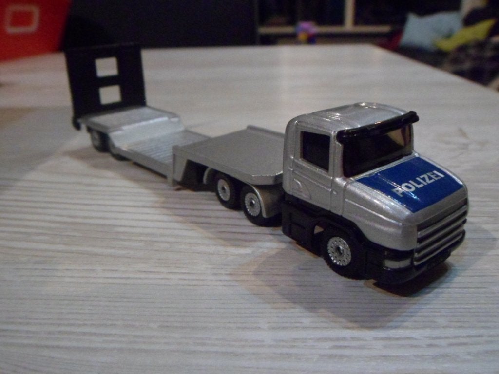 Siku 1610 - Scania Truck Polizei [zilver] 1/87, Ophalen of Verzenden, Gebruikt, Bus of Vrachtwagen, SIKU