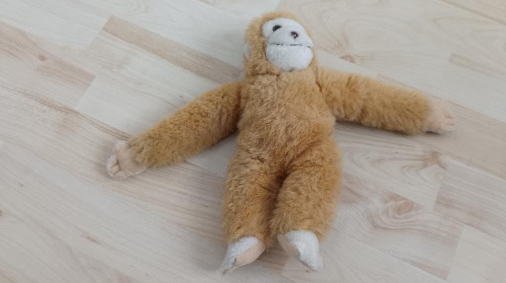 Knuffel aap, Ophalen of Verzenden, Gebruikt, Overige typen, Klein (minder dan 20 cm)