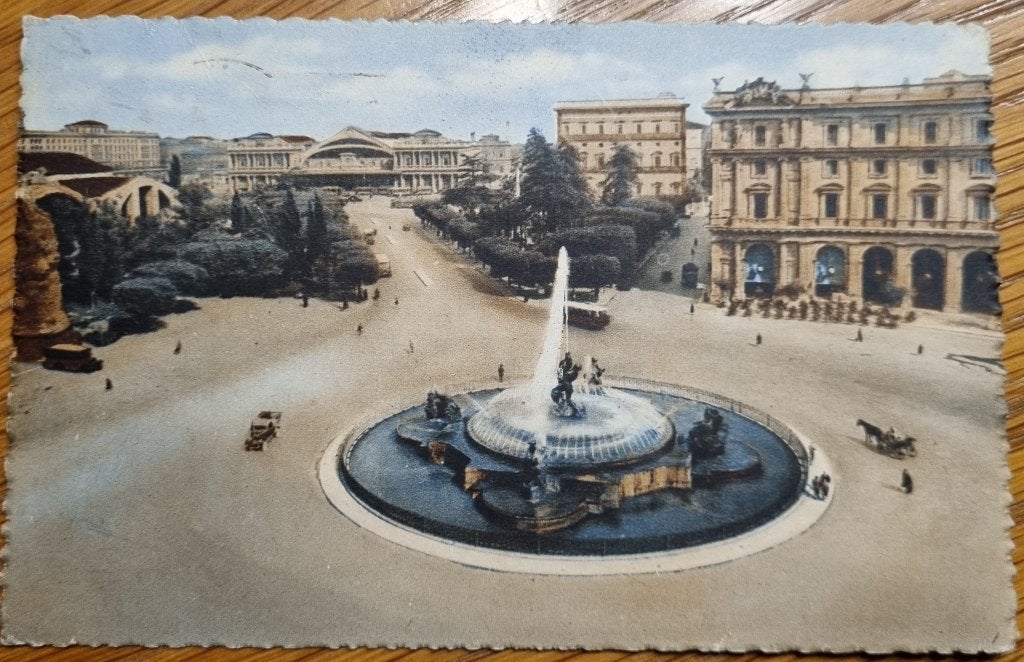 *** 1938 ROMA *** Piazza dell ’Esedra terrovraria di TERMINI, Ophalen of Verzenden, 1920 tot 1940, Gelopen, Italië