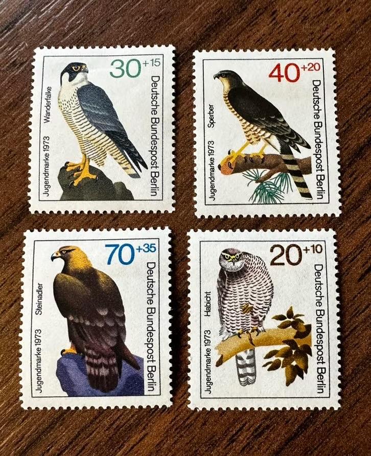 Duitsland 1973 Berlijn roofvogels vogels ongebruikt, Ophalen of Verzenden, BRD
