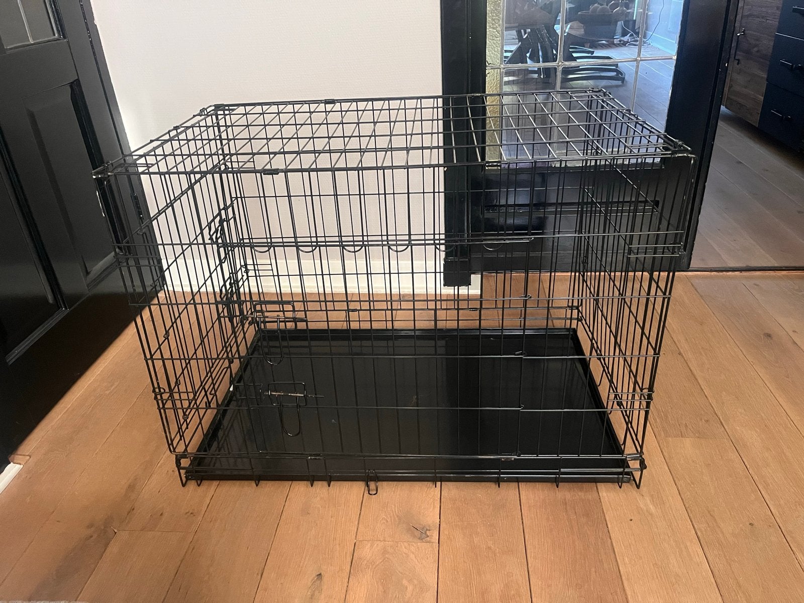 Zwarte honden bench, Dieren en Toebehoren, Hondenbenches, Ophalen, Gebruikt