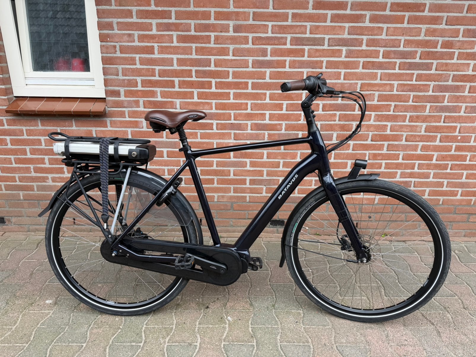 zeer nette batavus finez elektrische herenfiets fiets, Ophalen, Gebruikt, Batavus, 50 km per accu of meer