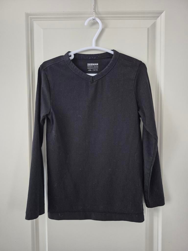 Zeeman v hals 110 116 zwart basic longsleeve shirt lange mou, Zeeman, Ophalen of Verzenden, Zo goed als nieuw, Shirt of Longsleeve