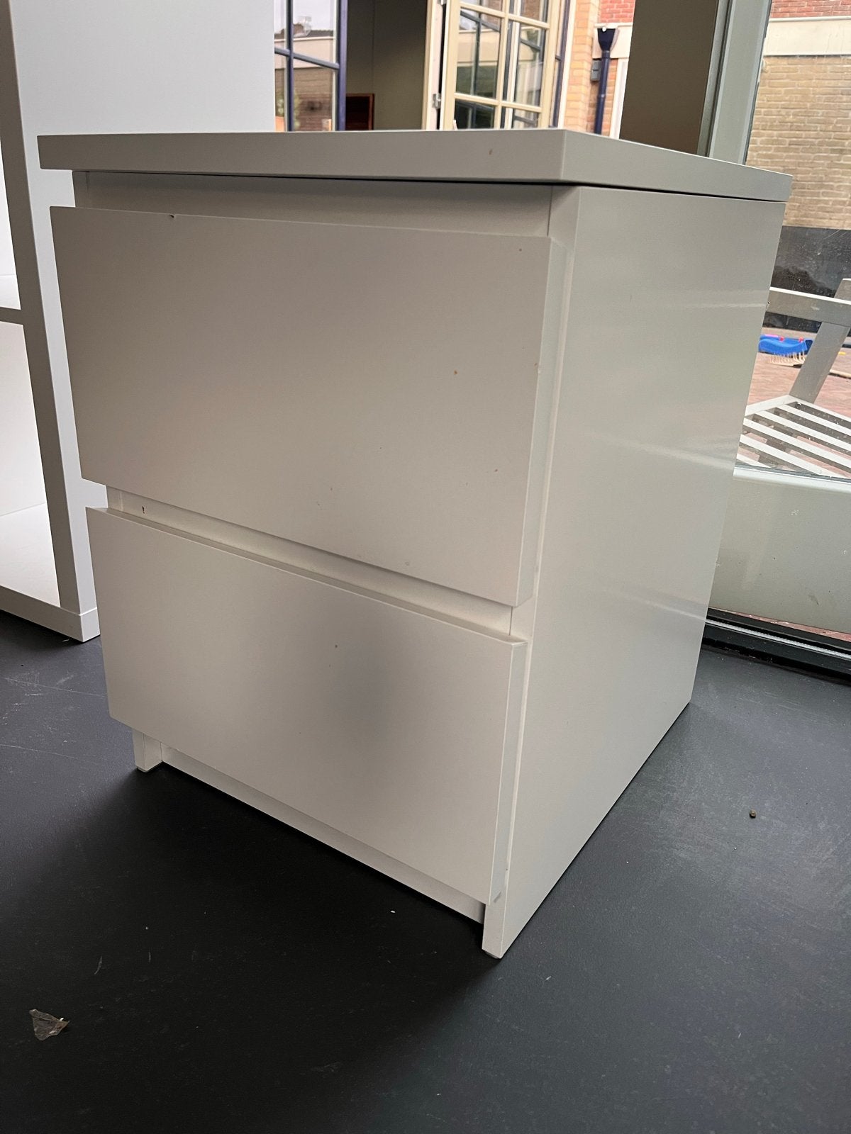 Witte Ikea ladenblok met 2 lades, Ophalen, Gebruikt