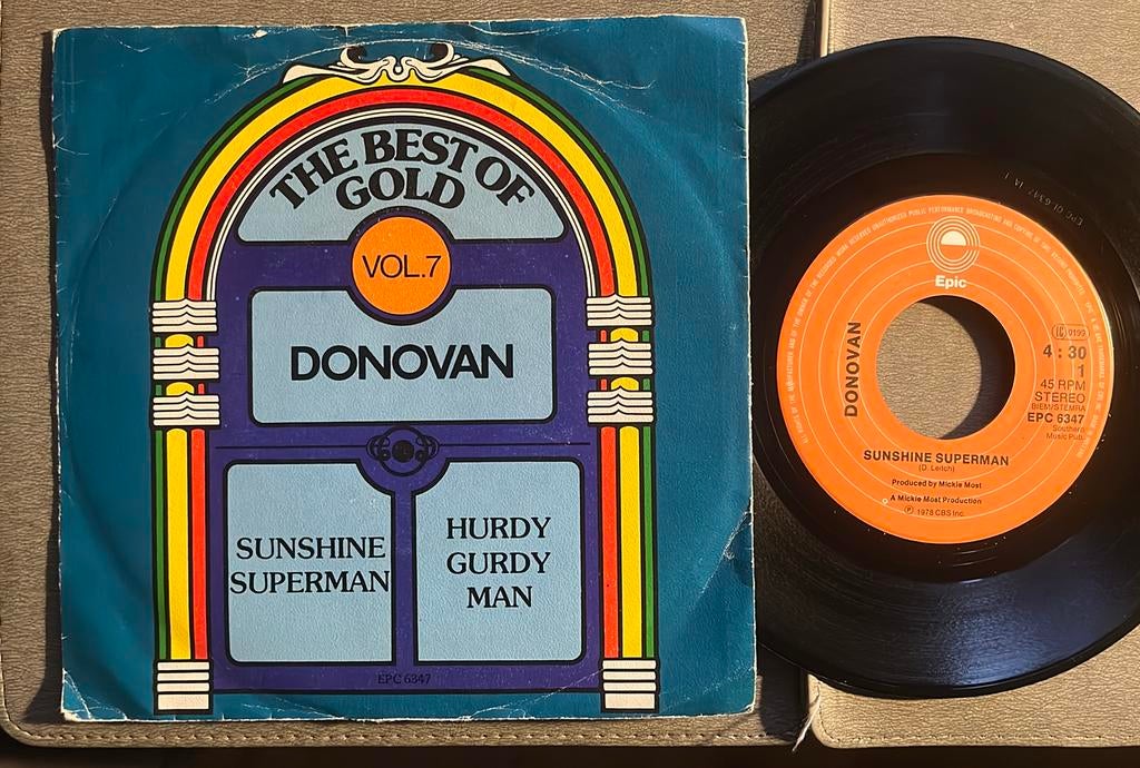 Donovan - Sunshine Superman / Hurdy Gurdy Man 7” NL, Gebruikt, 7 inch, Single, Ophalen of Verzenden