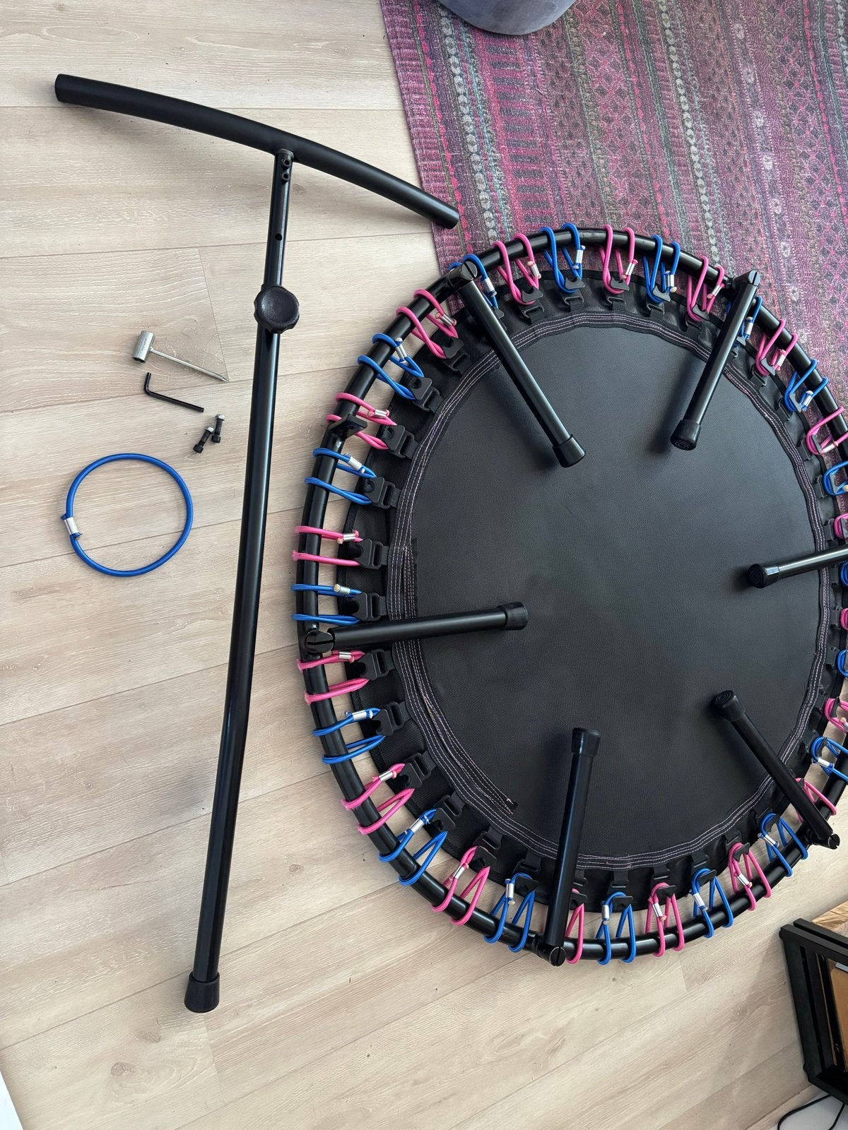 Flexbounce 125 Trampoline - Roze/Blauw met steun, Ophalen, Gebruikt, Overige typen