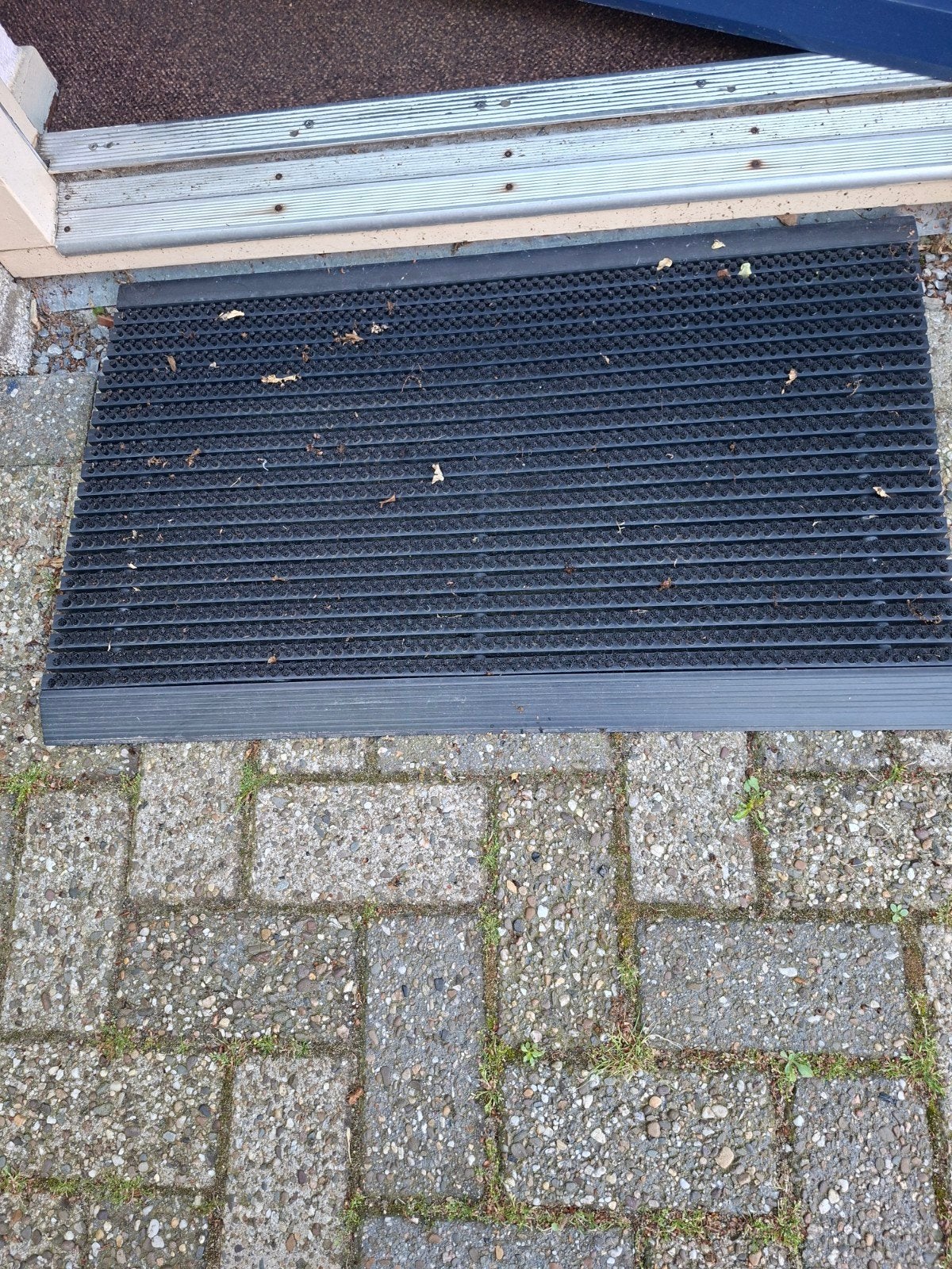 Robuuste zwarte rubberen deurmat voor buiten, Ophalen, Gebruikt, Rubber, Schoonloopmat
