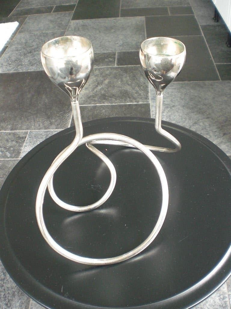 "Loop" design kandelaar/waxinelicht houder, Overige materialen, Gebruikt, Ophalen of Verzenden, Kandelaar