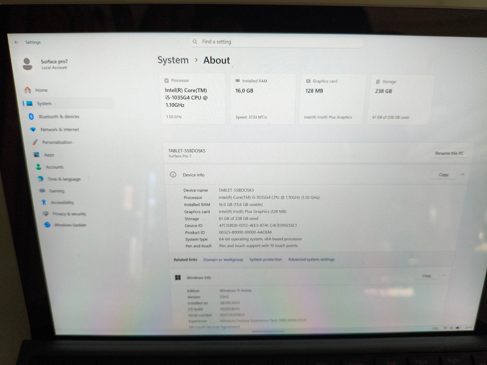 Microsoft Surface Pro 7 - i5, 16GB RAM, 256GB SSD, Surface Pro 7, 12 inch, Ophalen of Verzenden, Zo goed als nieuw
