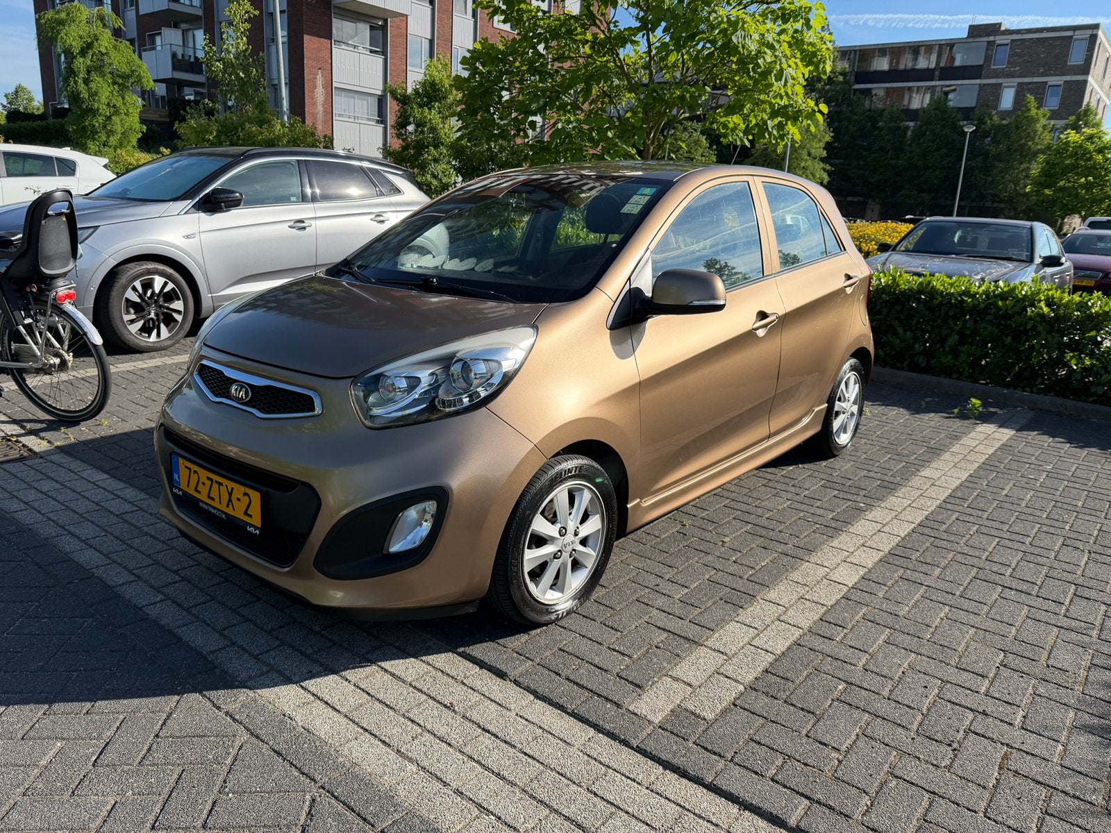 Kia Picanto 1.2 Cvvt 5-DRS 2013 Bruin, Auto's, Kia, Voorwielaandrijving, Stof, 4 cilinders, Bruin