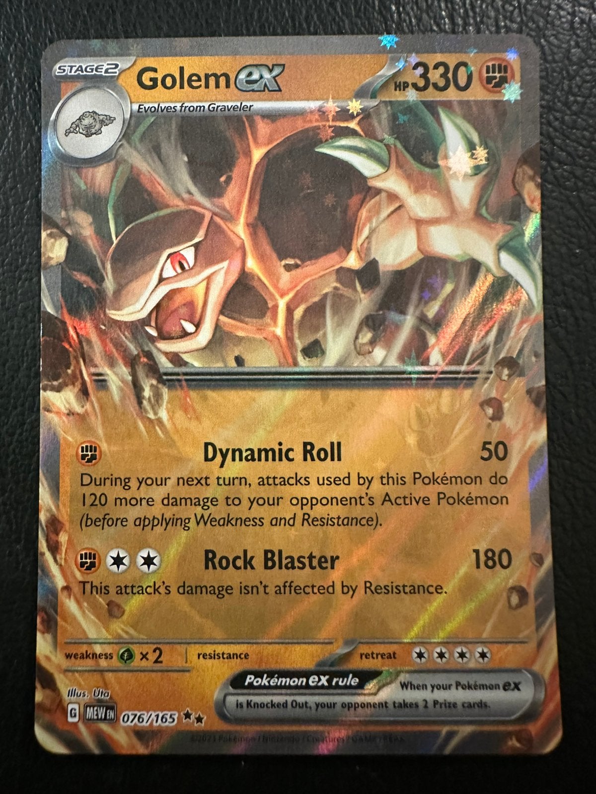 Pokemon 151 golem ex 076/165, Ophalen of Verzenden, Zo goed als nieuw