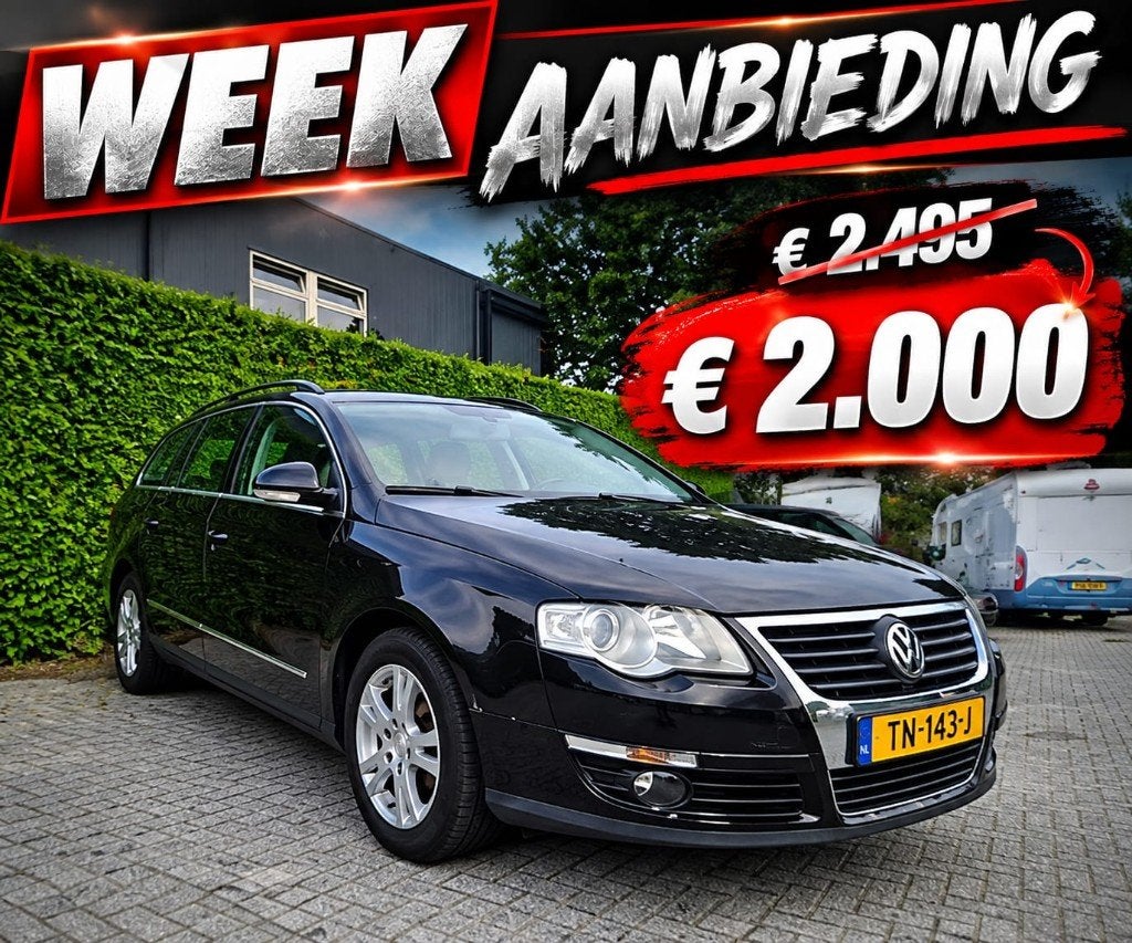 Volkswagen Passat 1.8 Automaat 2009, Stof, Parkeersensor, Zwart, 4 cilinders