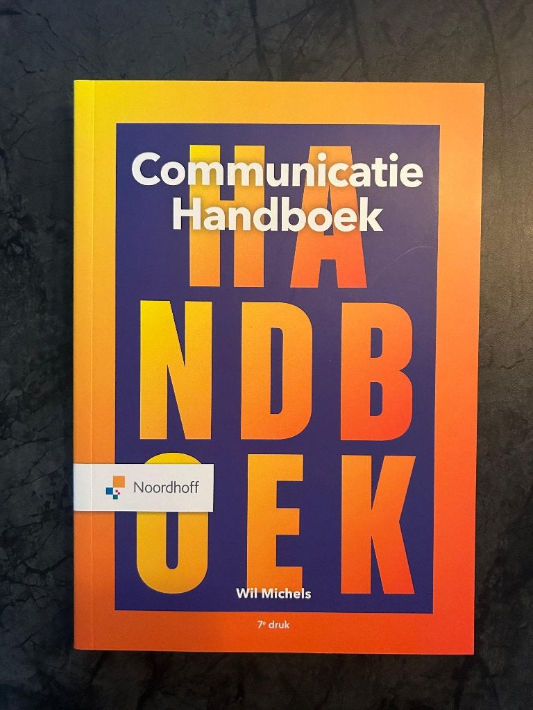 Communicatie Handboek 7e druk, Boeken, Studieboeken en Cursussen, Wil Michels, Zo goed als nieuw, Alpha, HBO