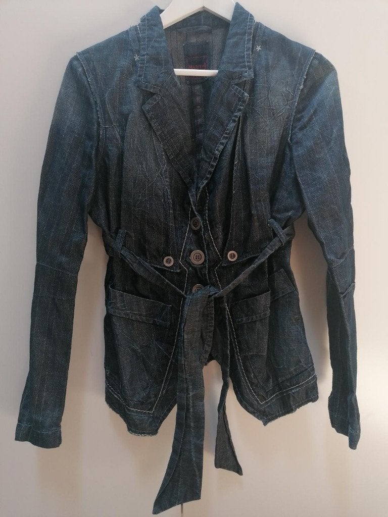 F. Marithé&Girbaud vintage jeans jasje blauw - maat 38/40, Maat 38/40 (M), Marithe&Girbaud, Zo goed als nieuw, Jasje