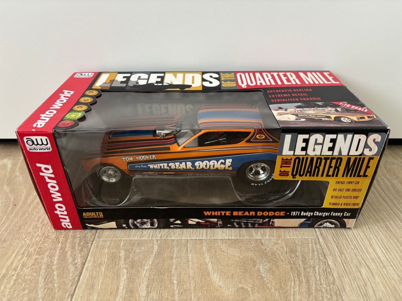 1971 Dodge Charger funny car - AutoWorld 1:18, Ophalen of Verzenden, Nieuw, Auto, Overige merken