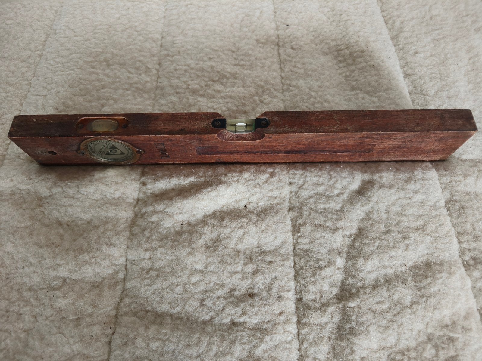 Teakhouten Hans Diem Lotwaage – 60 cm – waterpas, Antiek en Kunst, Ophalen of Verzenden