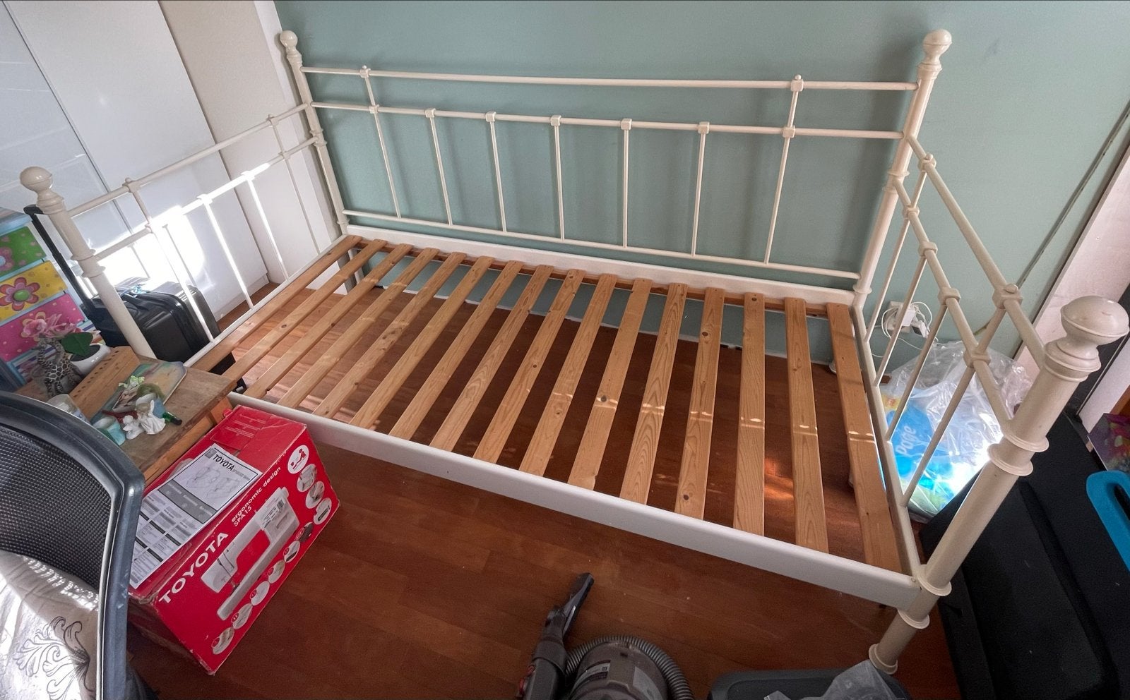 IKEA TROMSNES spijlen bed 90x200 - Wit, Ophalen, Gebruikt, 90 cm, Eenpersoons