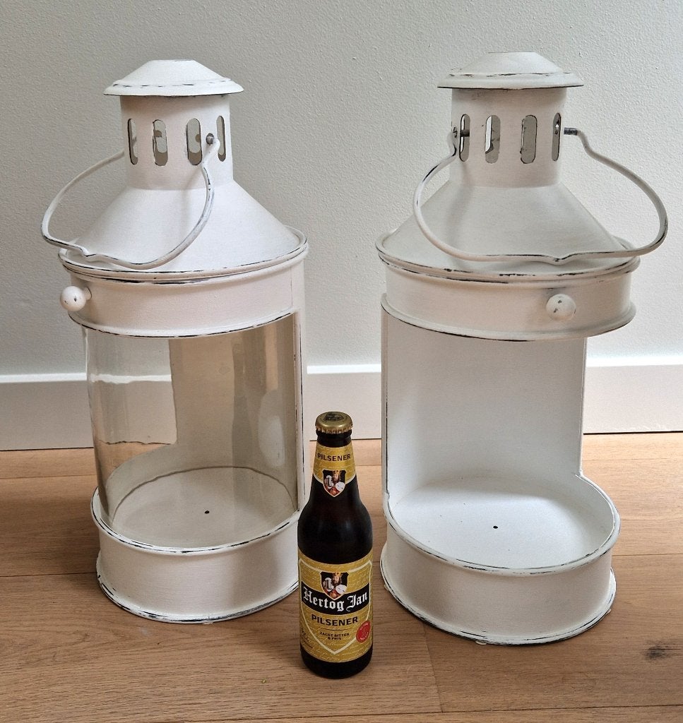 Lantaarn voor kaars of olielamp + 1 GRATIS, Ophalen, Windlicht, Gebruikt, Metaal