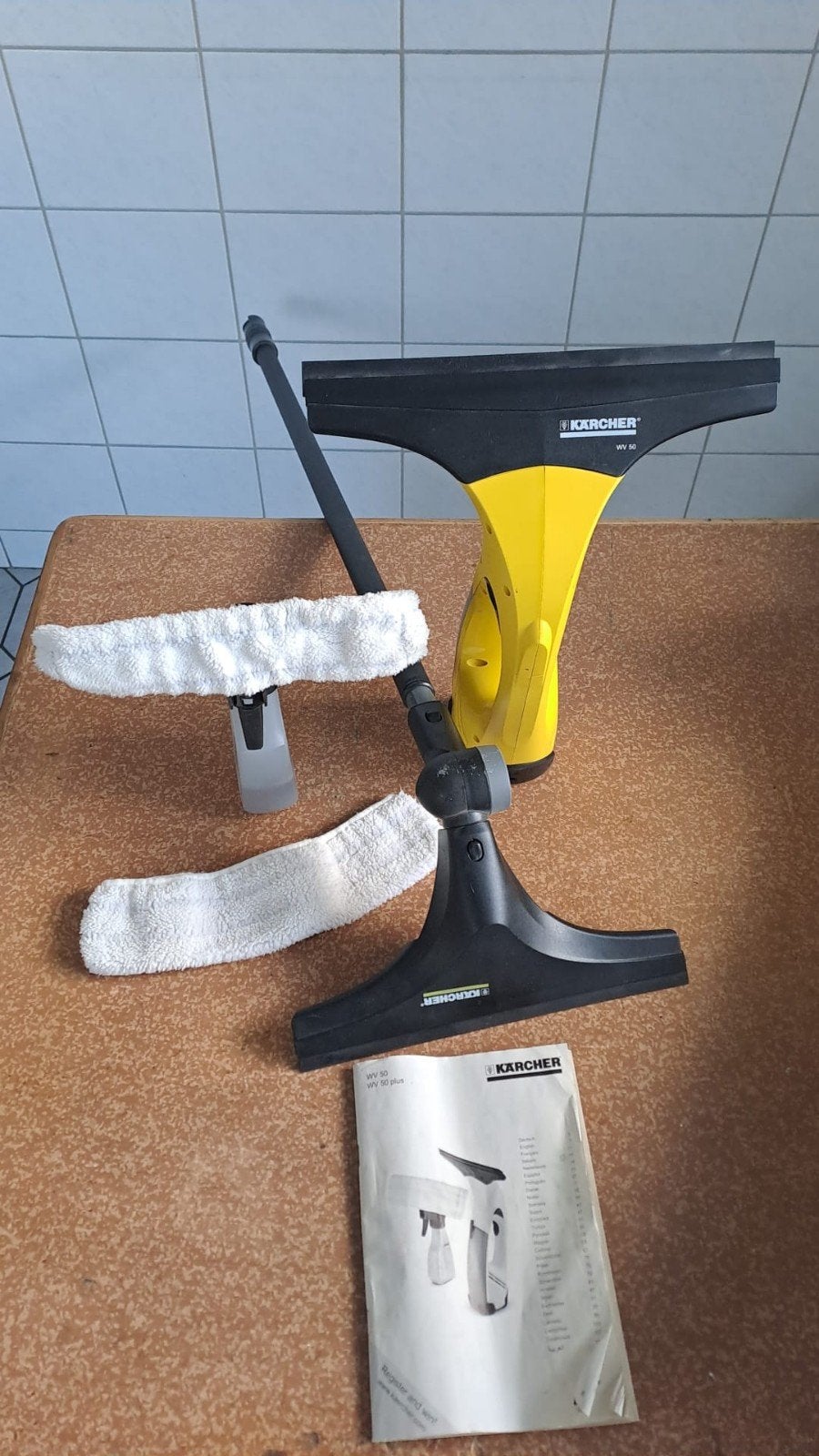 Kärcher wv50plus met extra telescoopsteel, Ophalen of Verzenden
