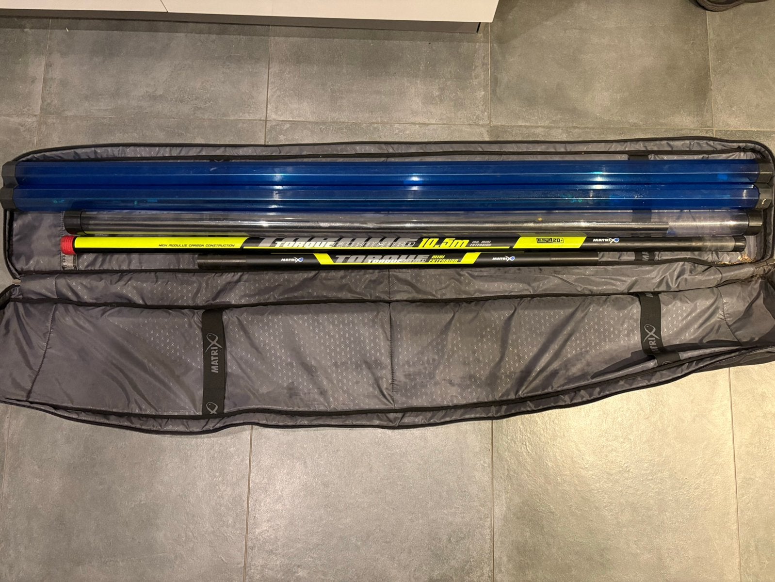 Matrix Torque Carp 10,5 meter inclusief 2 topsets (izgs!), Ophalen, Zo goed als nieuw, Vaste hengel