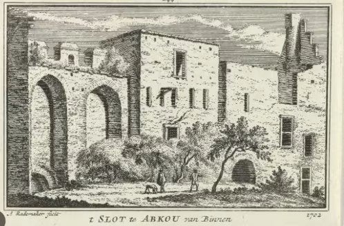 t slot abkou van binnen gravure 1725 a. Rademaker Abcoude., Ophalen