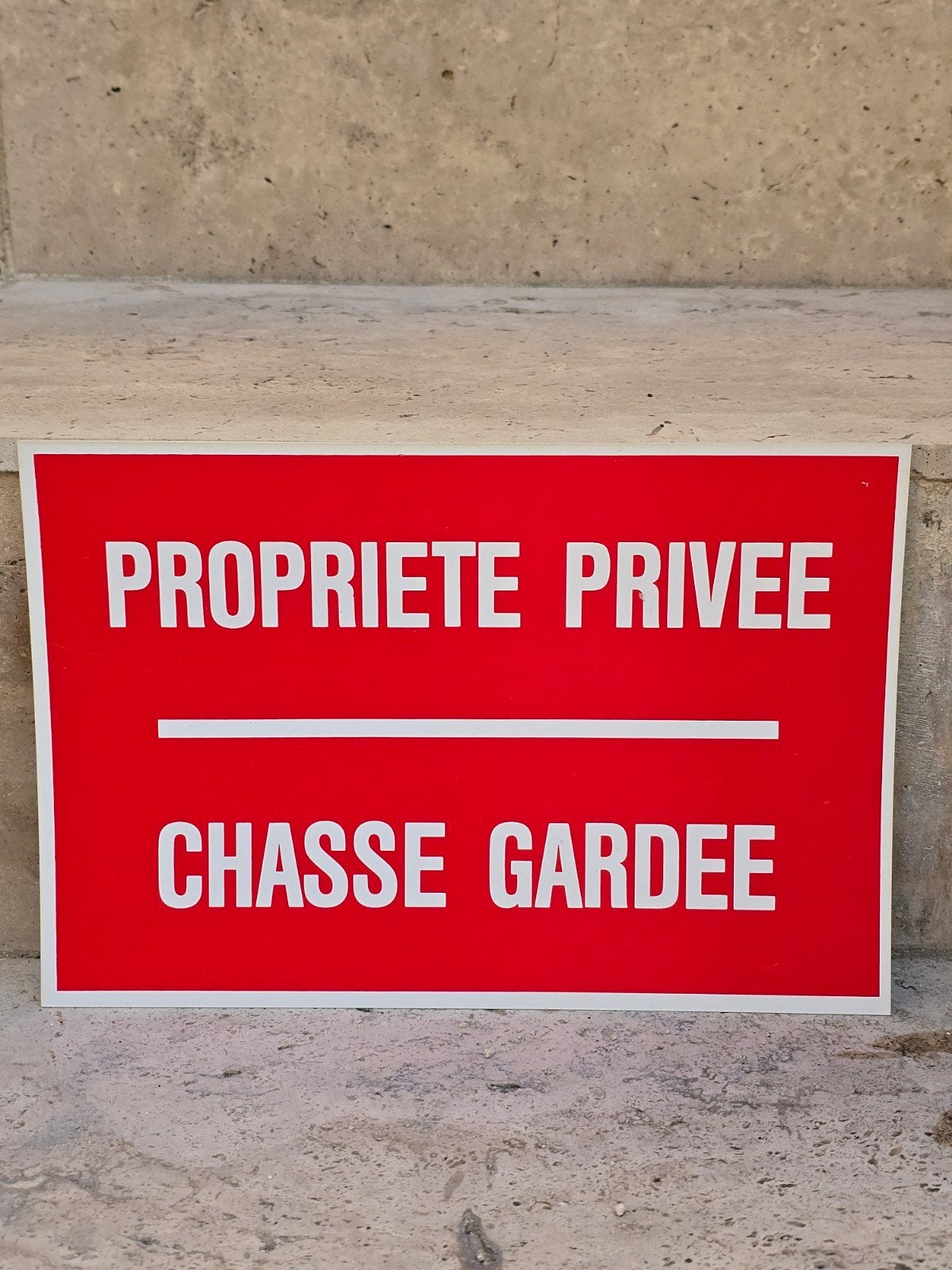 Vintage frans bord PROPRIETE PRIVEE CHASSE GARDEE €10, Ophalen of Verzenden, Zo goed als nieuw, Reclamebord
