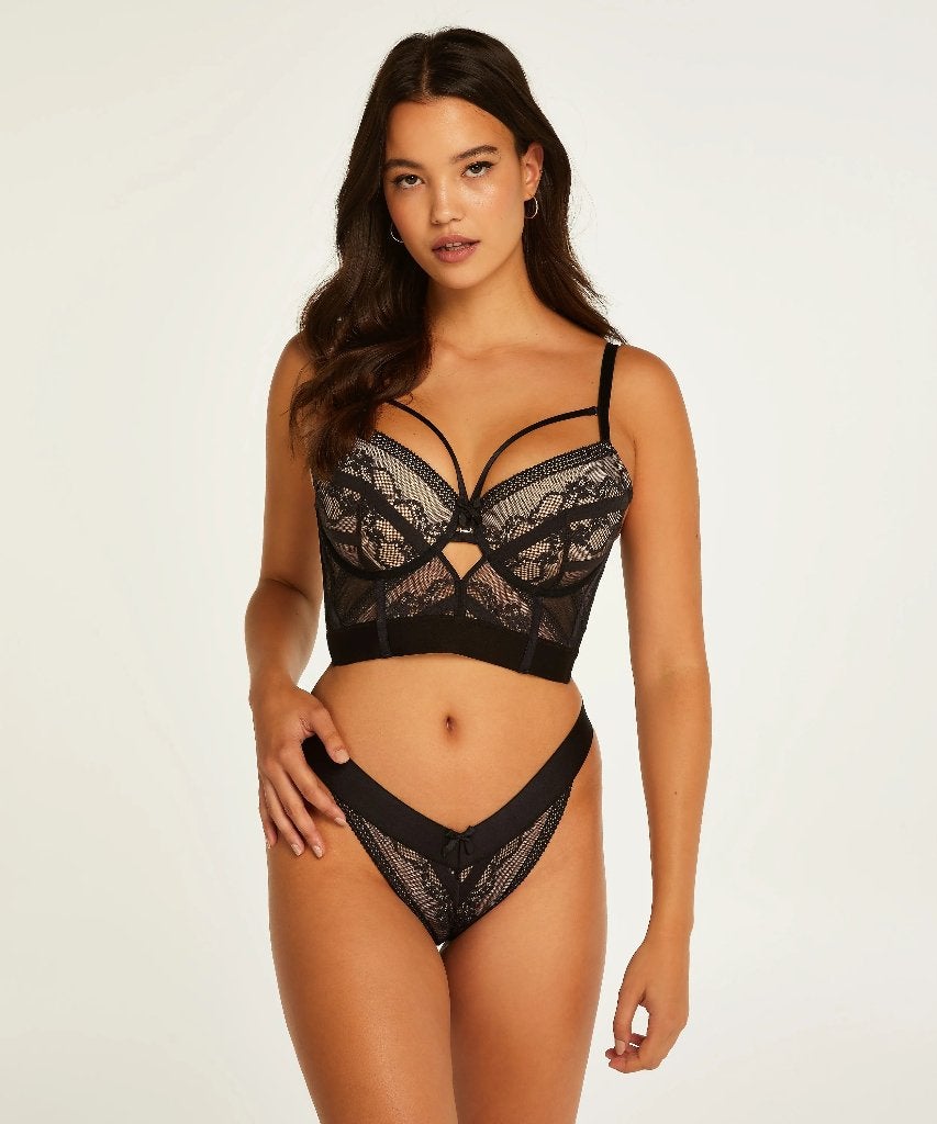 Hunkemöller Cleo Brazilian Tanga Zwart maat M (967), Hunkemöller, Ophalen of Verzenden, Zwart, Slip