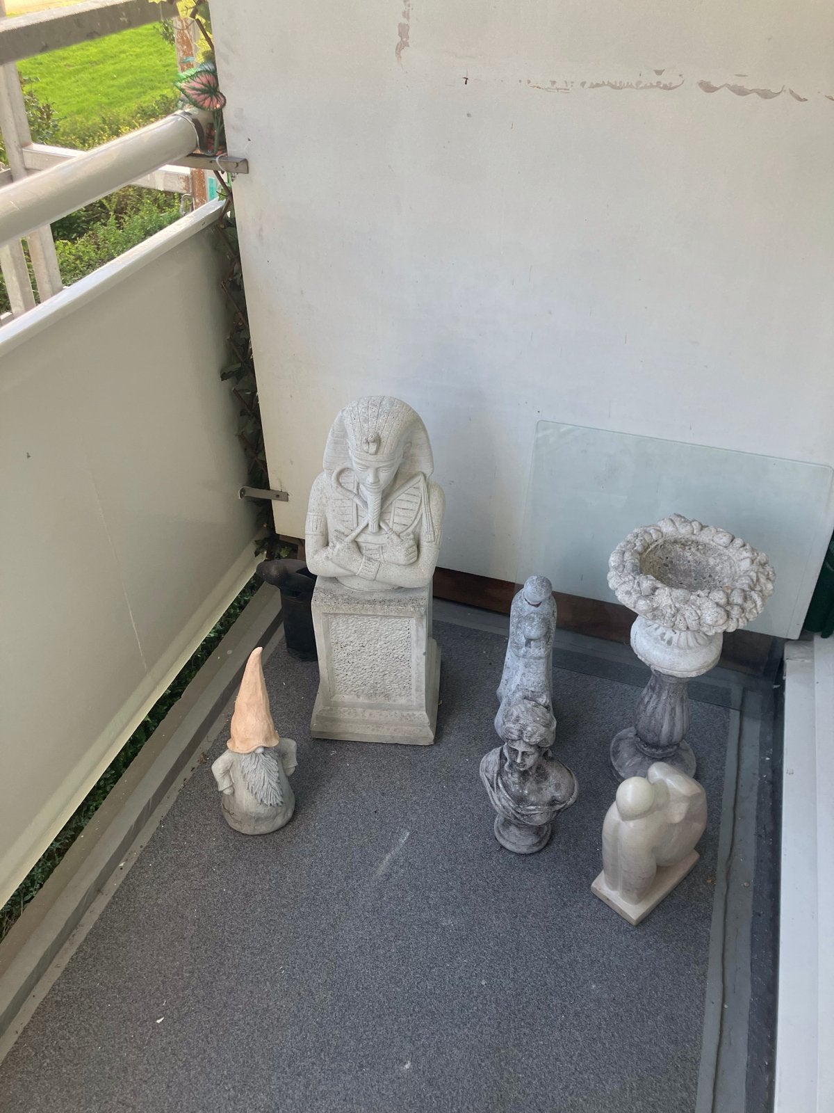 Farao beeld voor tuin of balkon, Tuin en Terras, Ophalen, Gebruikt, Steen, Mensenbeeld