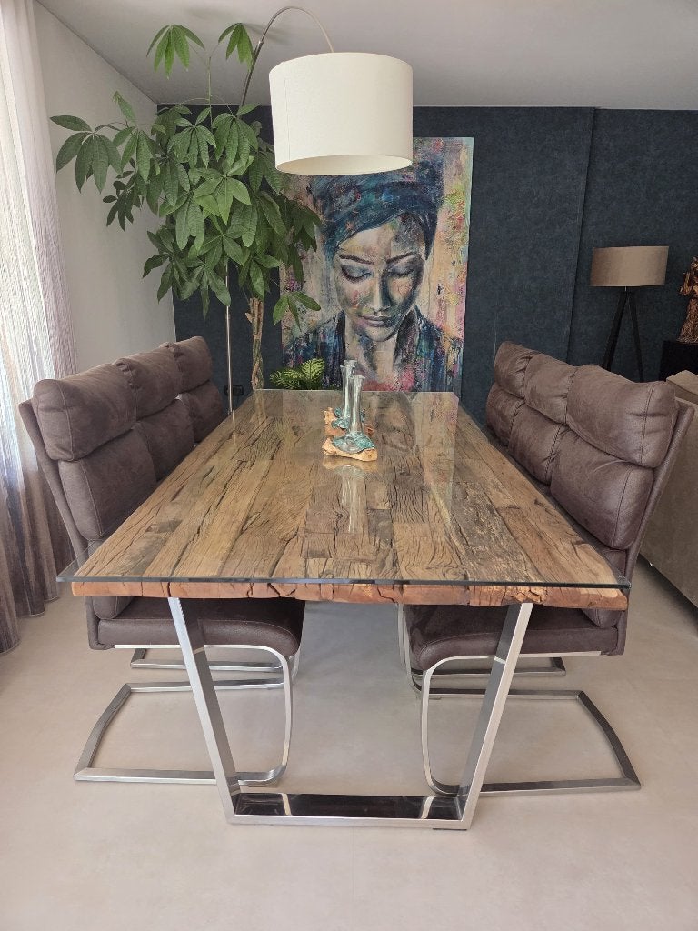 Tafel met stoelen, Ophalen, Gebruikt, 200 cm of meer, 50 tot 100 cm