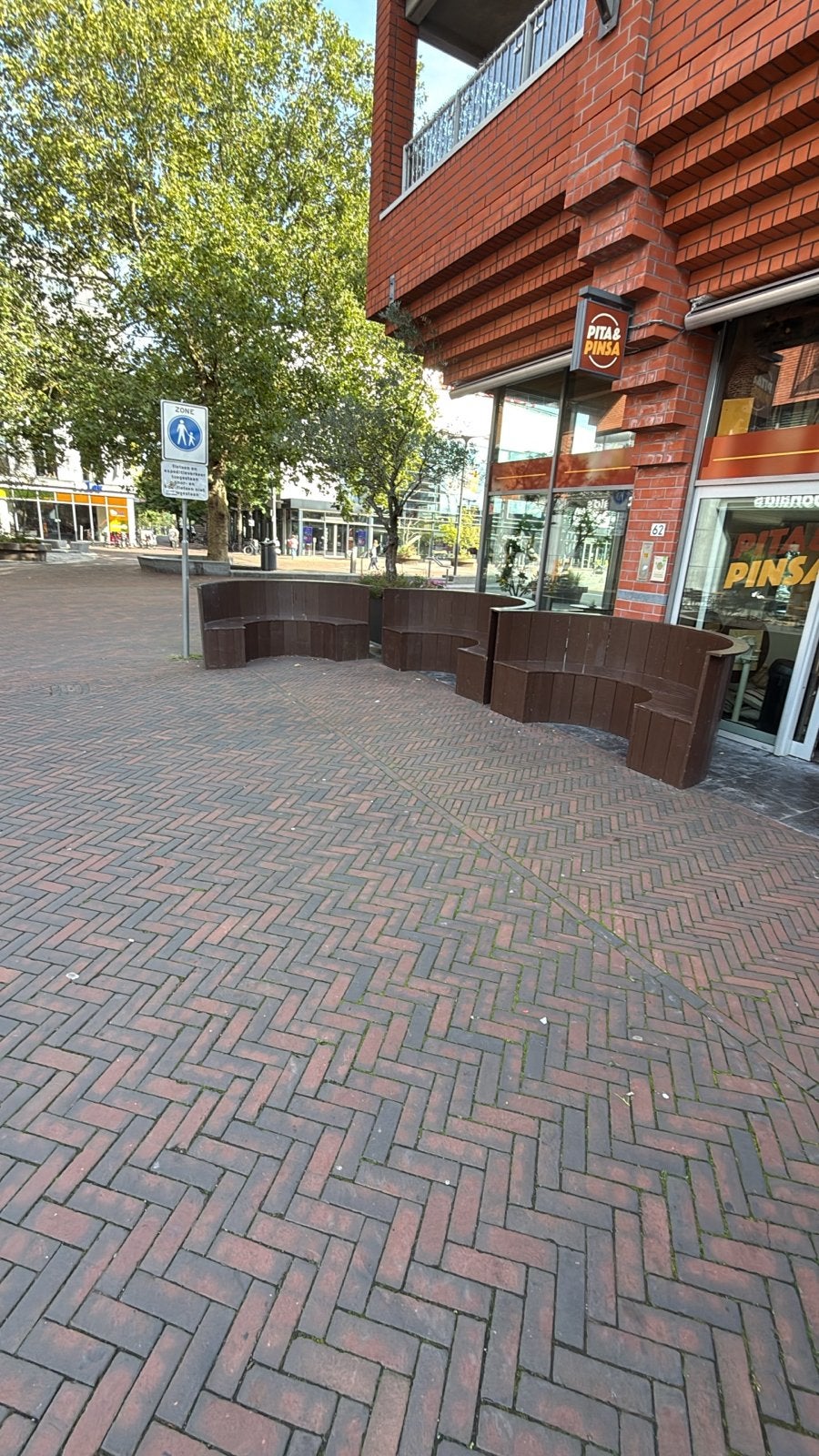 Gebogen houten bank voor buiten, Ophalen, Gebruikt, Hout