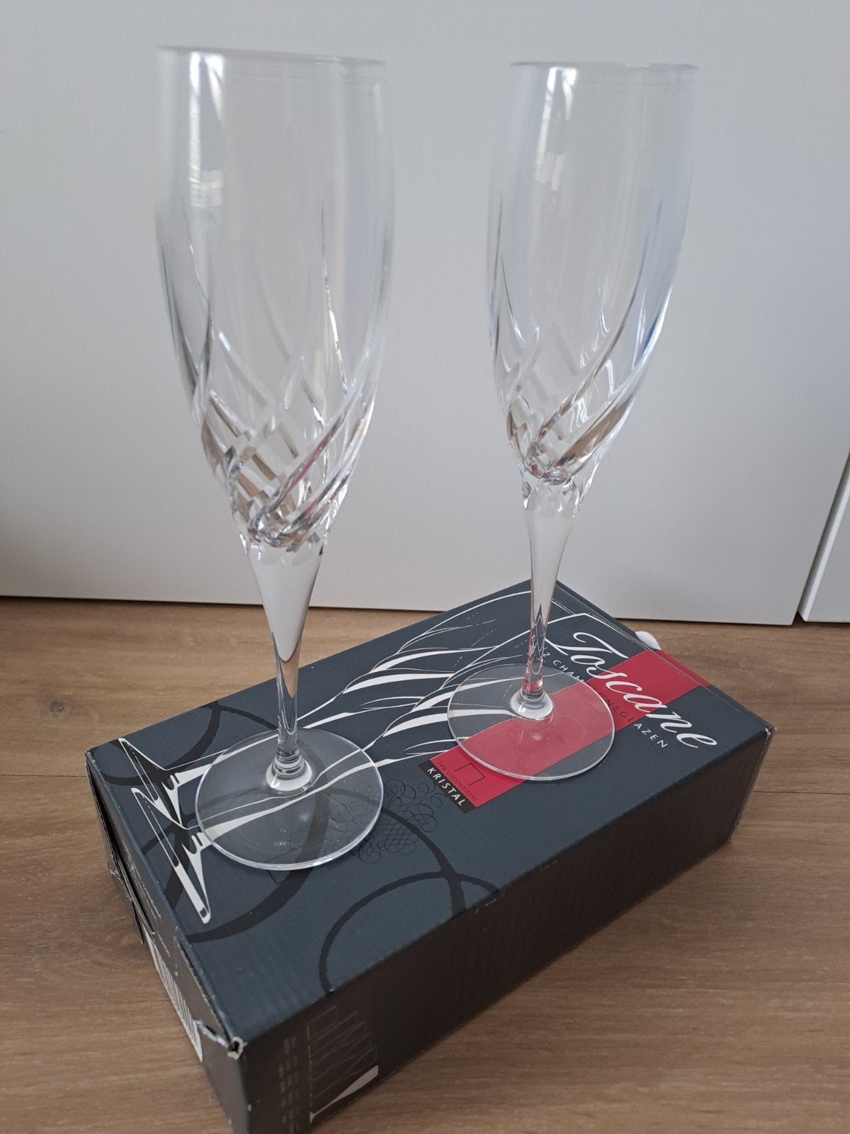 AH kristal Toscane 14 Champagneglazen, Ophalen, Zo goed als nieuw, Overige typen