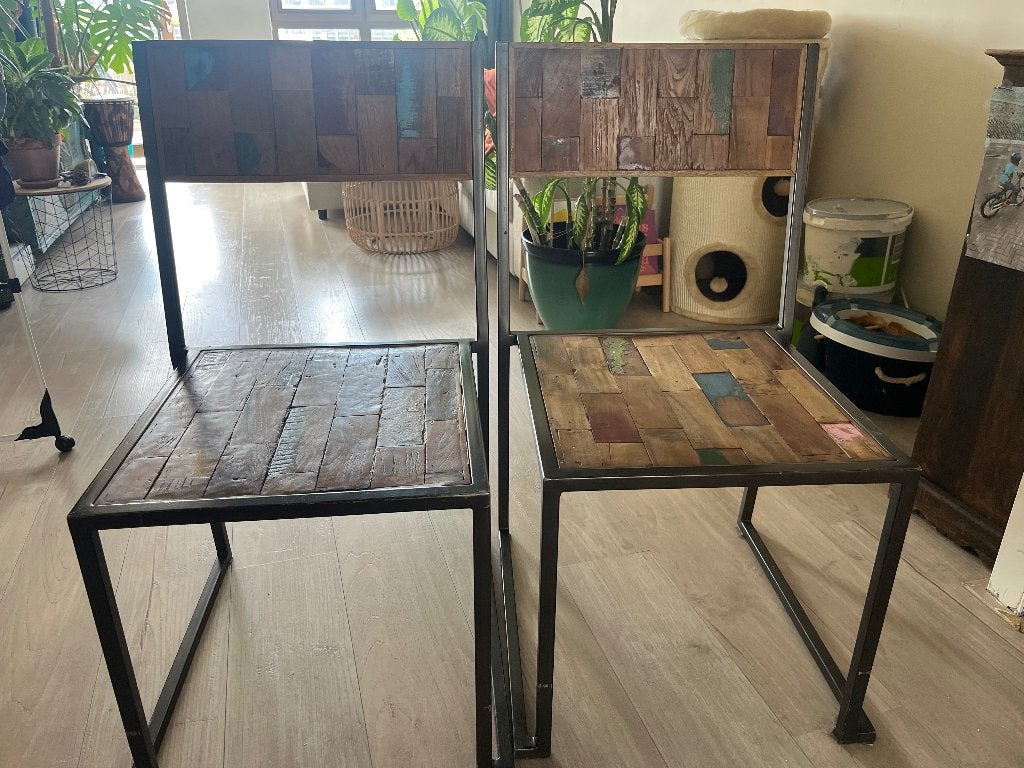 Stoelen (eetkamer) sloophout, Huis en Inrichting, Ophalen, Gebruikt, Hout, Twee