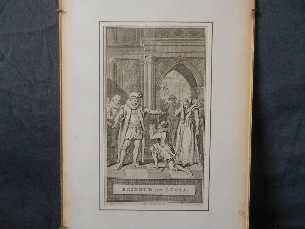 Gravure Reinoud en Lucia N vd Meer n J Buys ca 1778 8,2x14,5, Antiek en Kunst, Dagelijks leven, Ophalen of Verzenden, Ingelijst