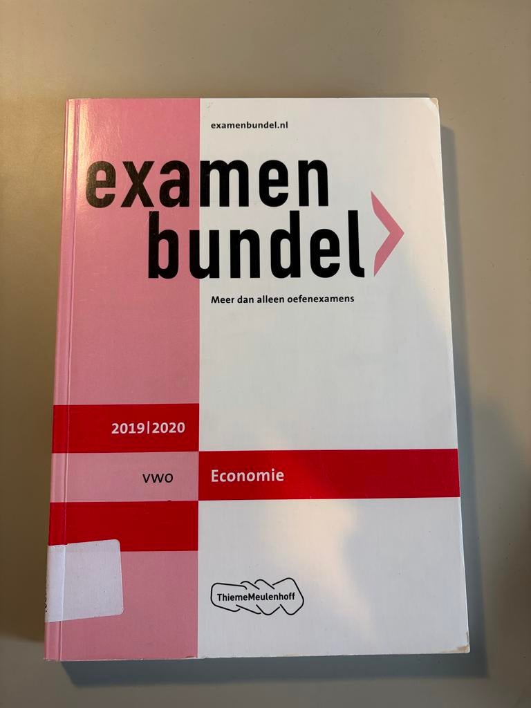Examenbundel vwo economie 2019/2020, Boeken, Schoolboeken, Ophalen of Verzenden, Gelezen, VWO, Economie