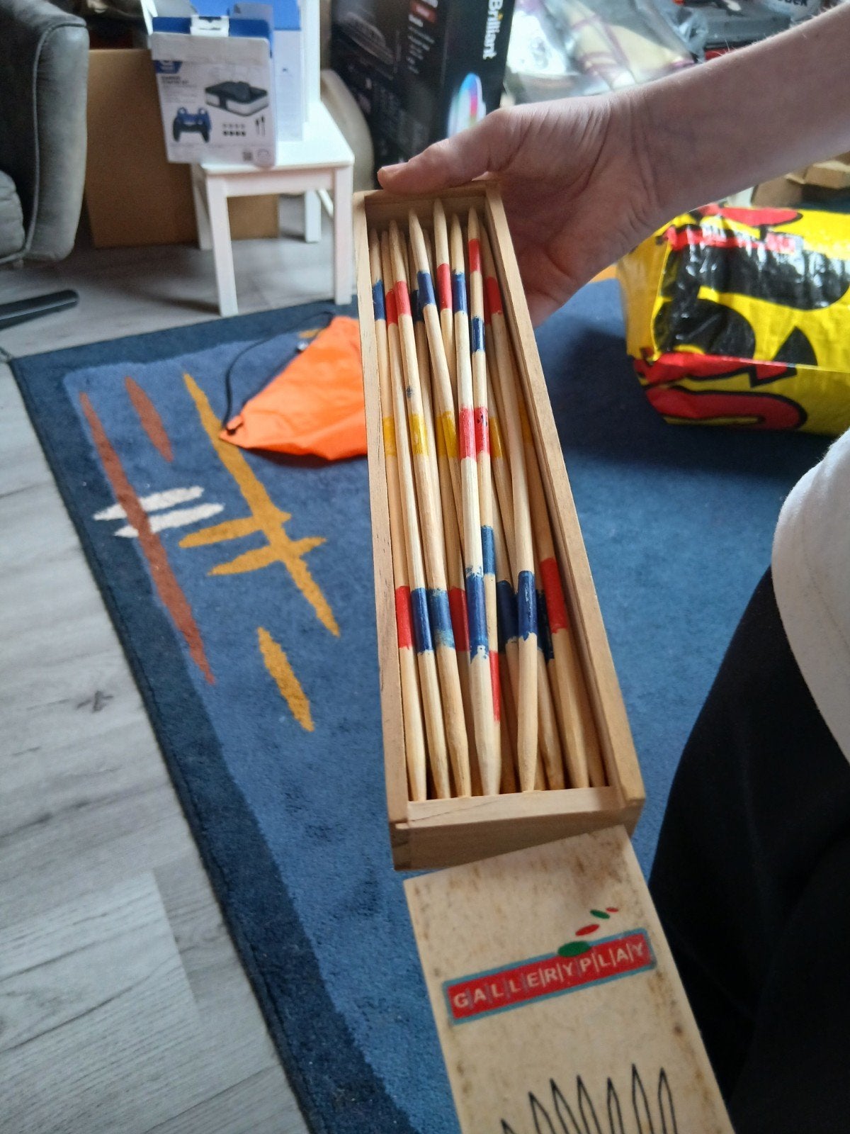 Vintage Mikado spel in houten doos, Ophalen, Gebruikt, GALLERY PLAY