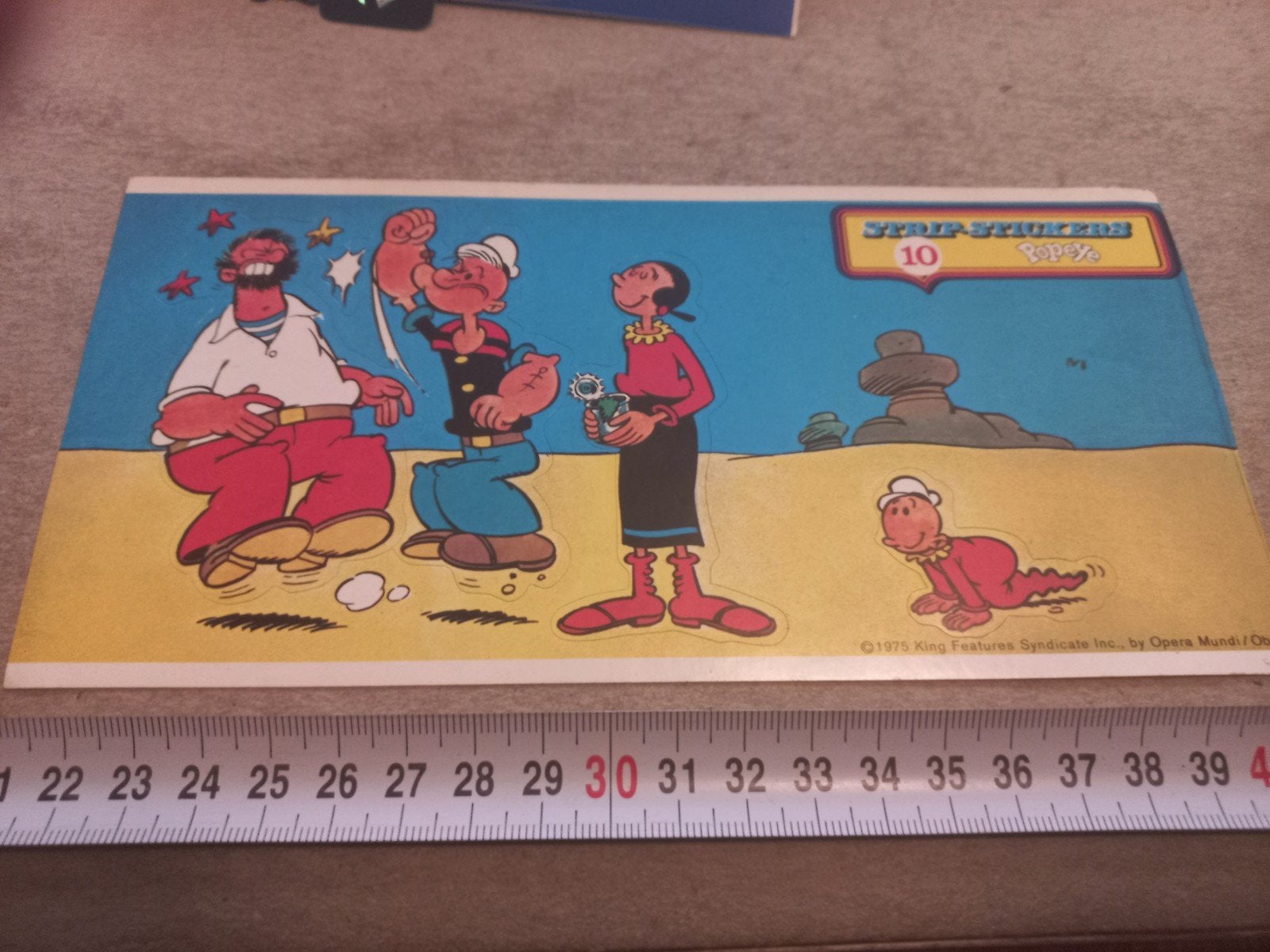 Vintage Popeye Strip-Sticker 10 - 1975 King Features, Ophalen of Verzenden