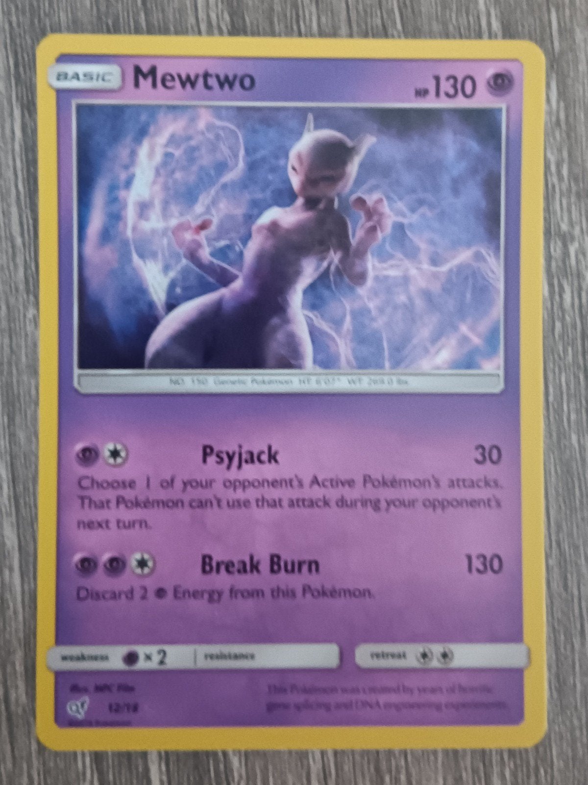 Mewtwo holo Detective Pikachu, Hobby en Vrije tijd, Verzamelkaartspellen | Pokémon, Ophalen of Verzenden, Zo goed als nieuw, Losse kaart