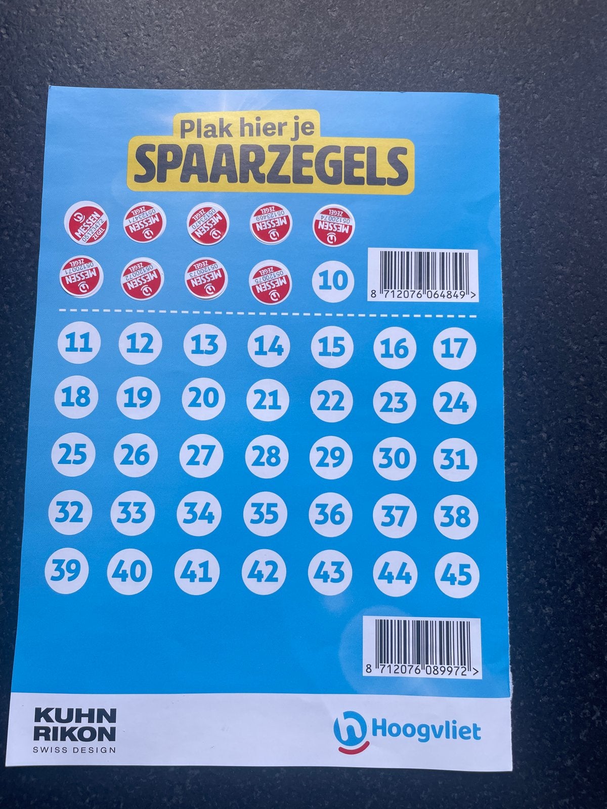 9 Hoogvliet messenzegels, Hobby en Vrije tijd, Ophalen of Verzenden, Winkel, Super of Benzinepomp, Zegels, Bonnen of Punten