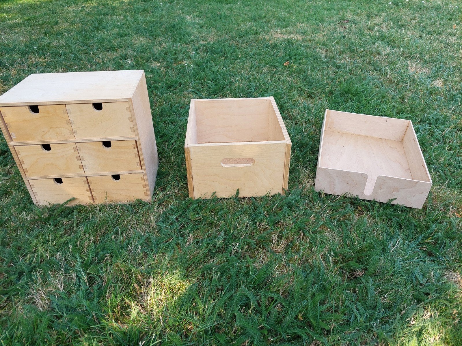 Ikea houten ladekastje met 6 laden en houten bakjes, Ophalen, Minder dan 50 cm, Gebruikt, 5 laden of meer