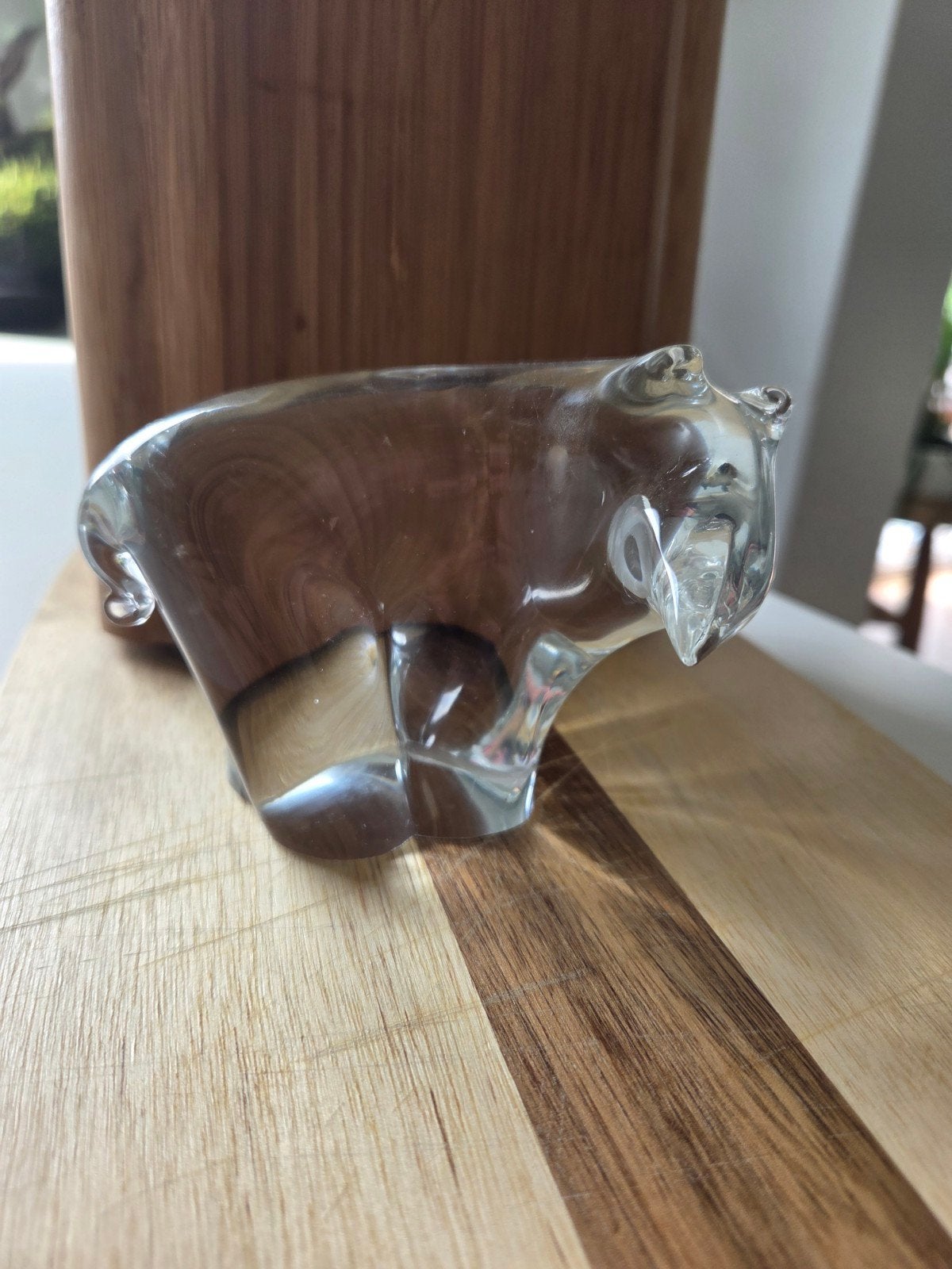 Glazen ijsbeer beeldje - 7cm hoog, 11cm breed, Antiek en Kunst, Ophalen of Verzenden