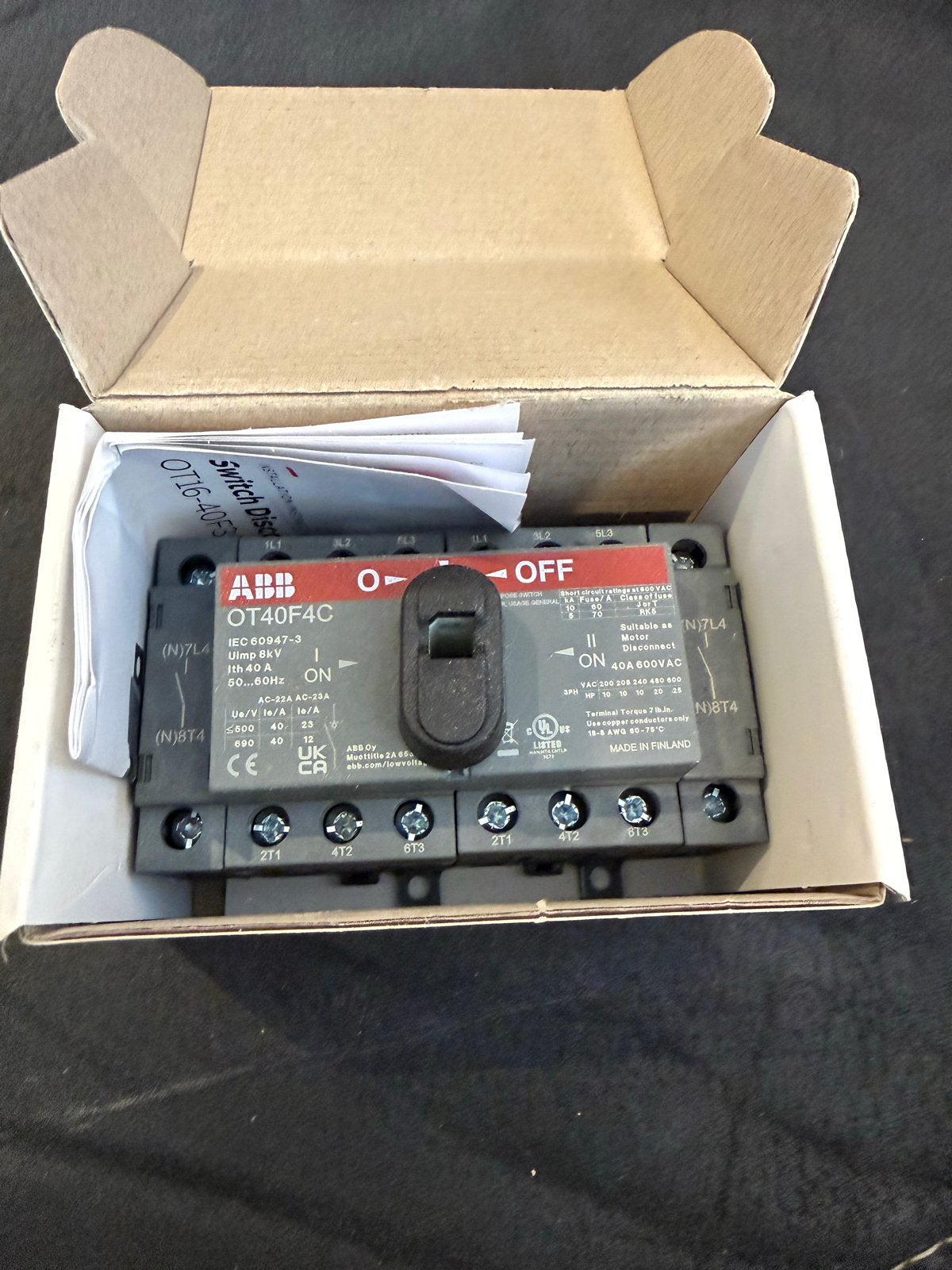 ABB OT40F4C 4-polige omschakelaar 40A, Ophalen of Verzenden, Nieuw, ABB, Schakelaar