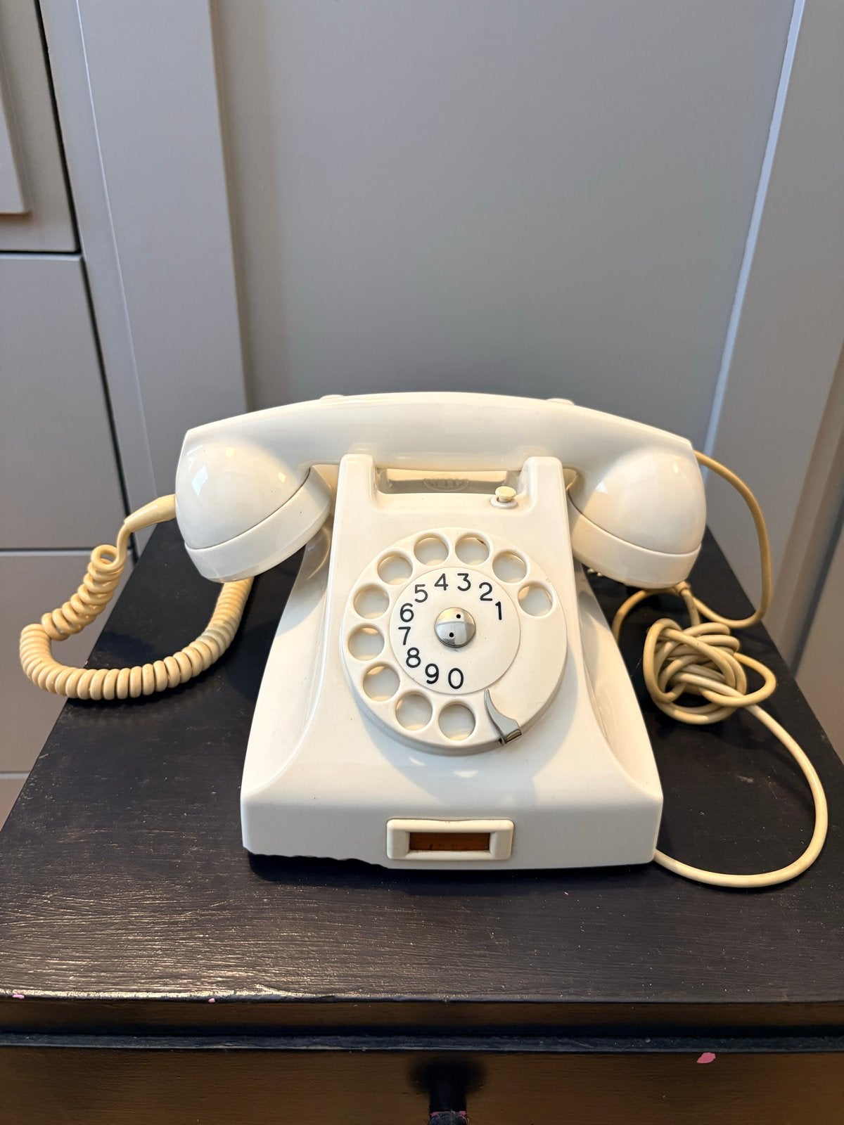Vintage Ericsson PTT draaischijf telefoon uit 1965, Ophalen of Verzenden, Gebruikt, Met draaischijf
