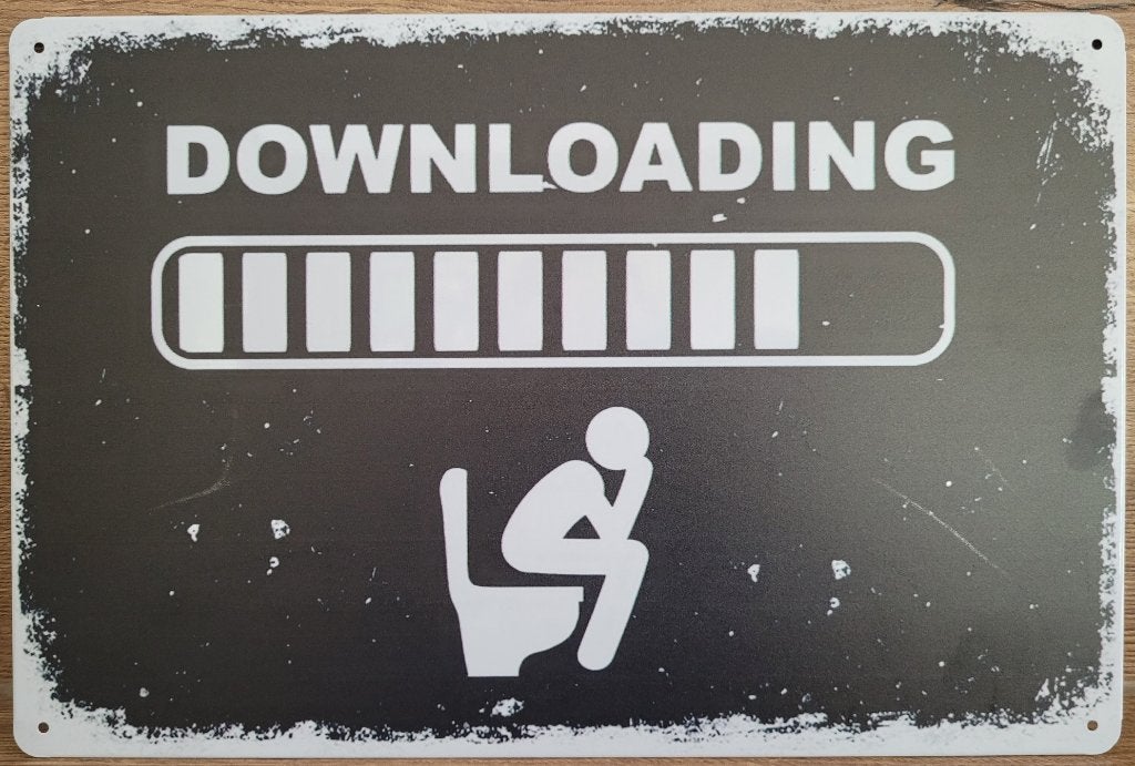 Downloading WC Toilet reclamebord van metaal wandbord deco, Info@deconoord.nl, Deco Noord, Nieuw, Ophalen of Verzenden
