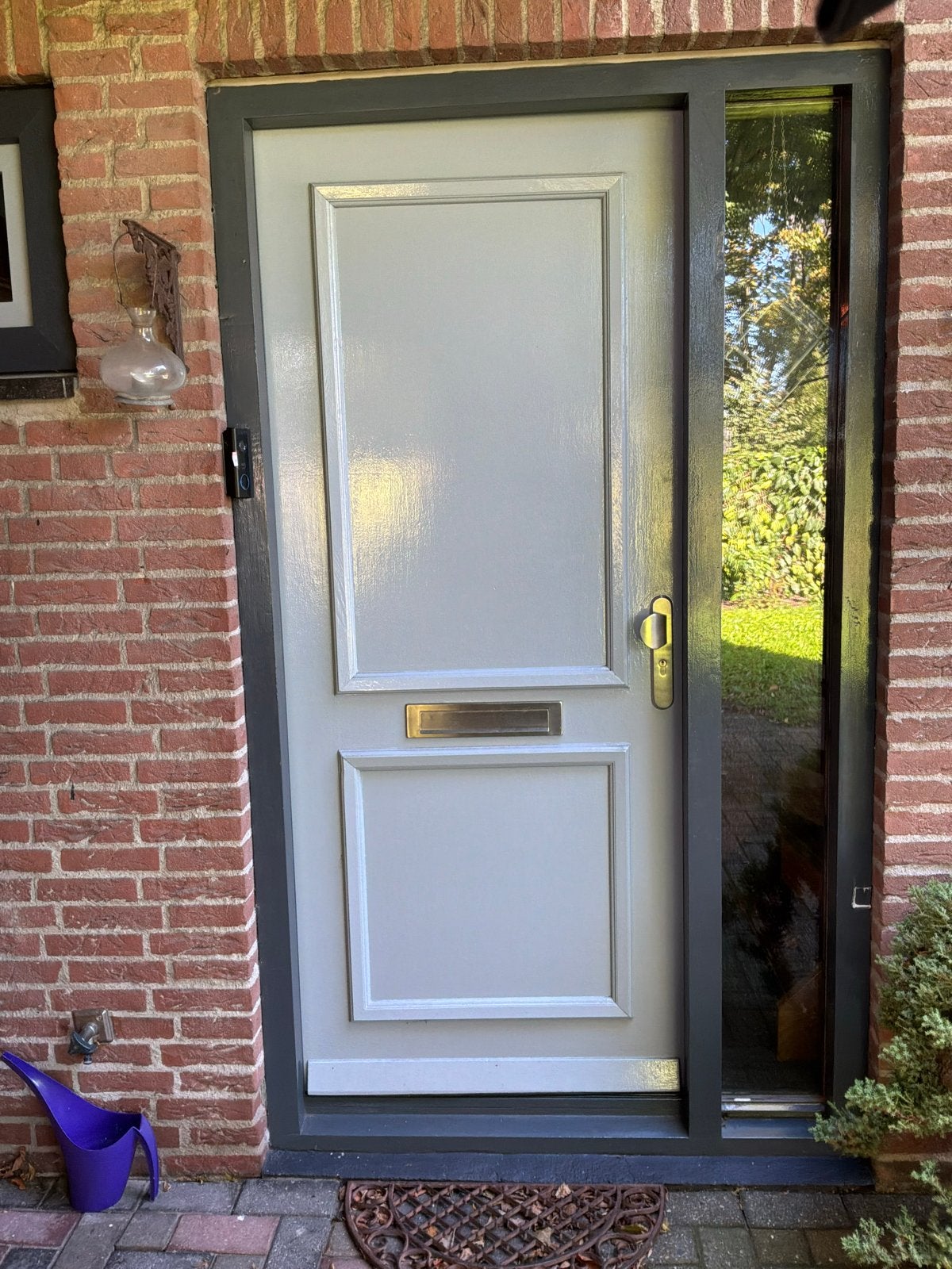 Hardhouten buitendeur met valdorpel en dievenklauwen, Ophalen, Gebruikt, 80 tot 100 cm, Buitendeur