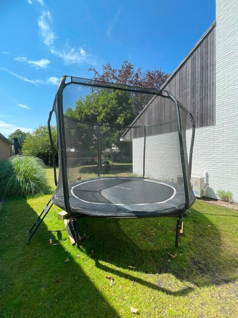 Trampoline Virtufit 305 ø incl veiligheidsnet en trapje, Ophalen, Gebruikt